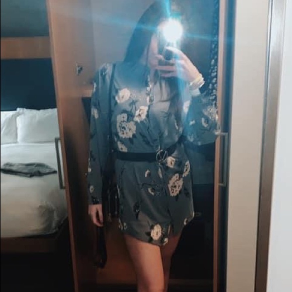 Grey button up dress